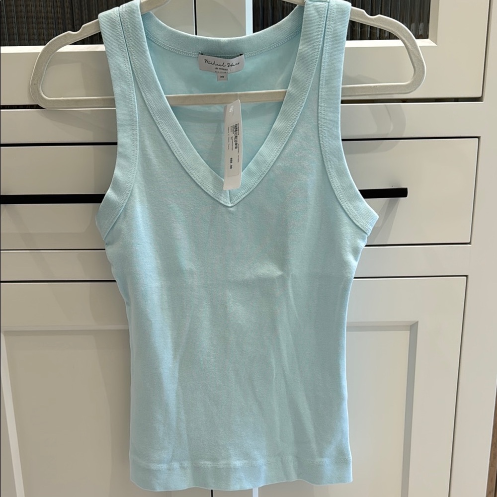 Michael Stars Sky Blue V-Neck Tank Top